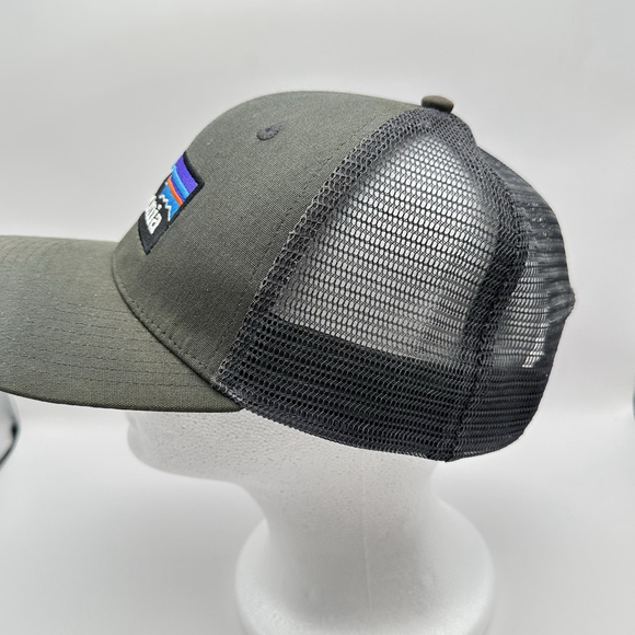Patagonia Trucker Hat Dark Gray Mountain Mesh One Size Snapback - Picture 2 of 5